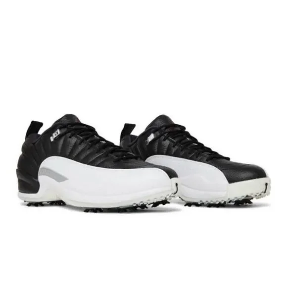 Nike Air Jordan 12 Low Golf Playoffs White Black Cleats DH4120-010 Men Sizes